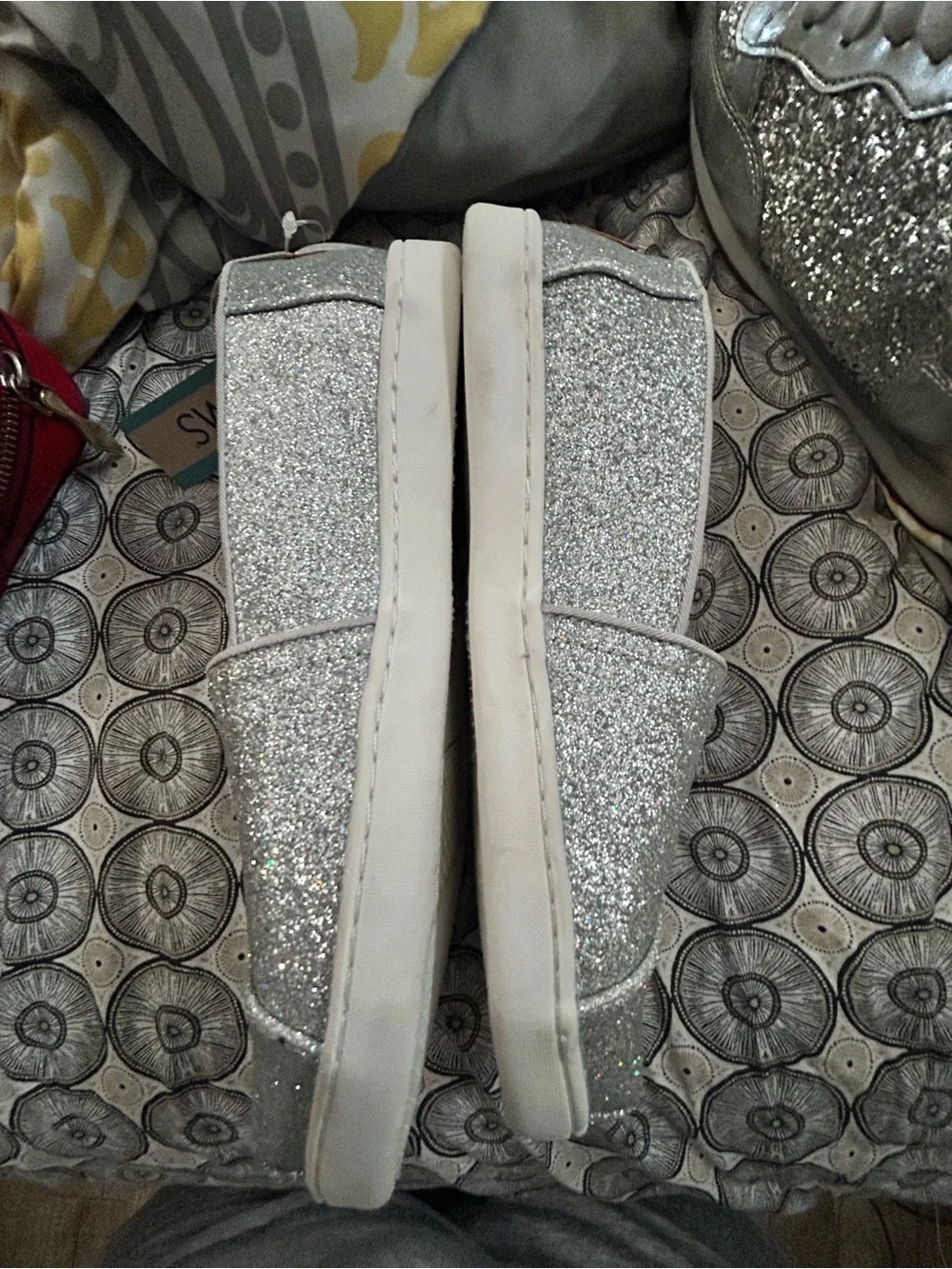 TOMS Silver Glitter Alpargata Loafers